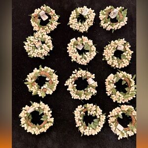 Pip Berry Candle Ring Mini Wreaths 3in Set of 12. Christmas. Wedding